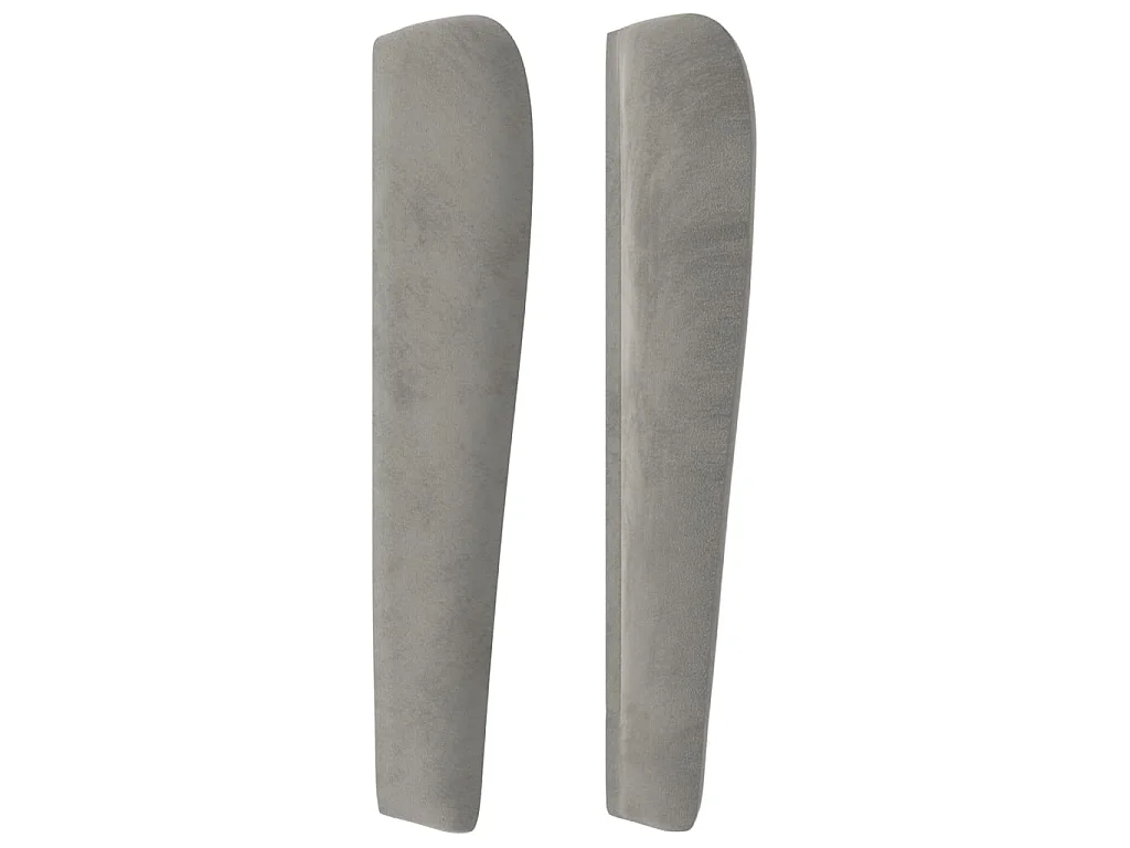 Cabecero con orejas de terciopelo gris claro 147x23x118/128 cm ES80175