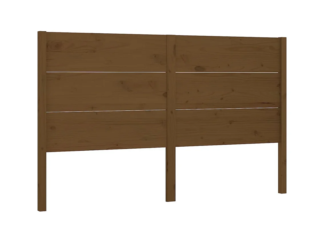 Cabecero madera maciza de pino marrón miel 126x4x100 cm ES21999