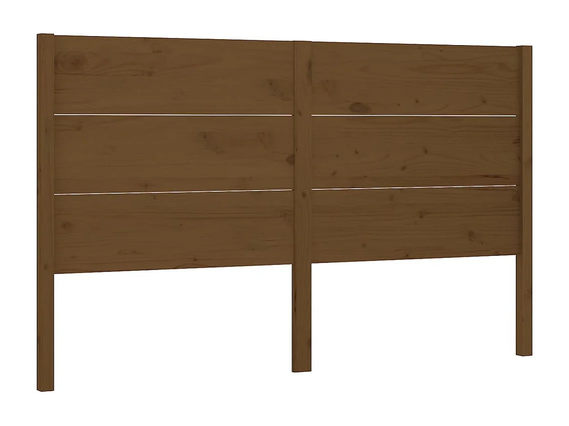 Cabecero madera maciza de pino marrón miel 126x4x100 cm ES21999
