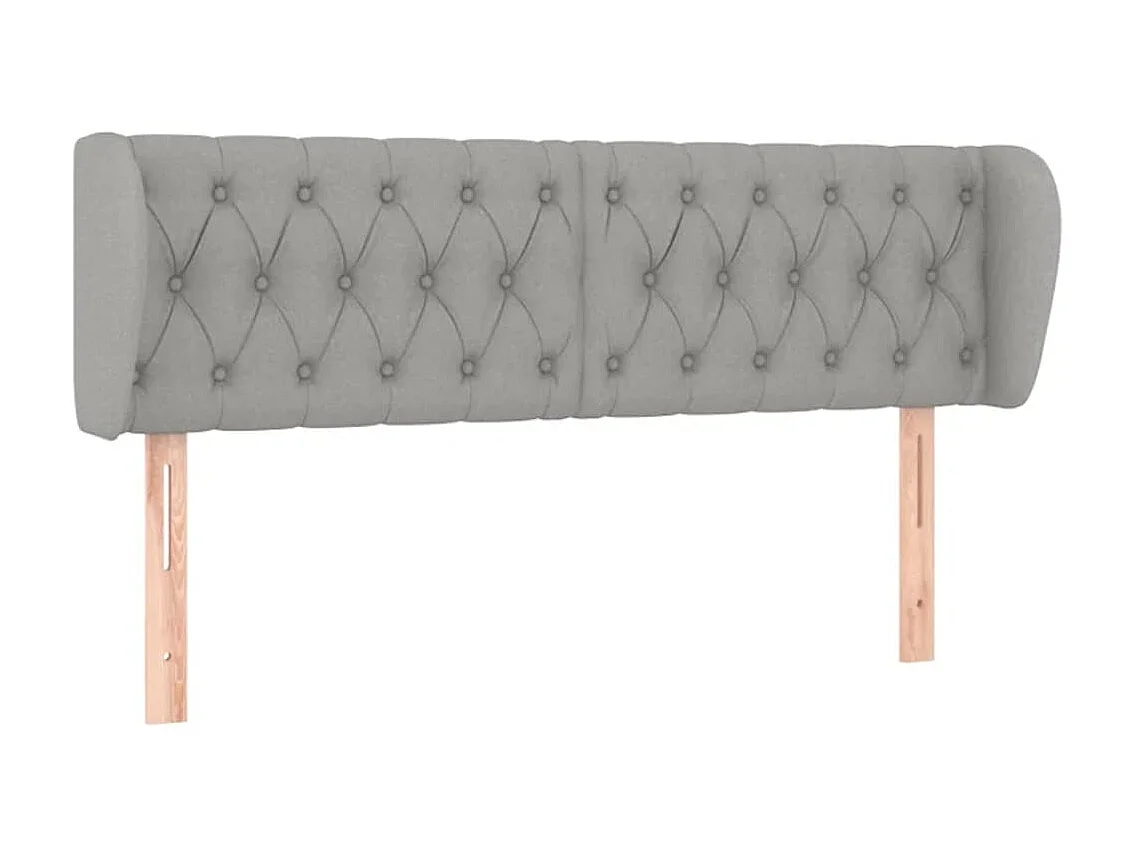 Cabeceira de cama c/ abas tecido 147x23x78/88 cm cinzento-claro PT120140