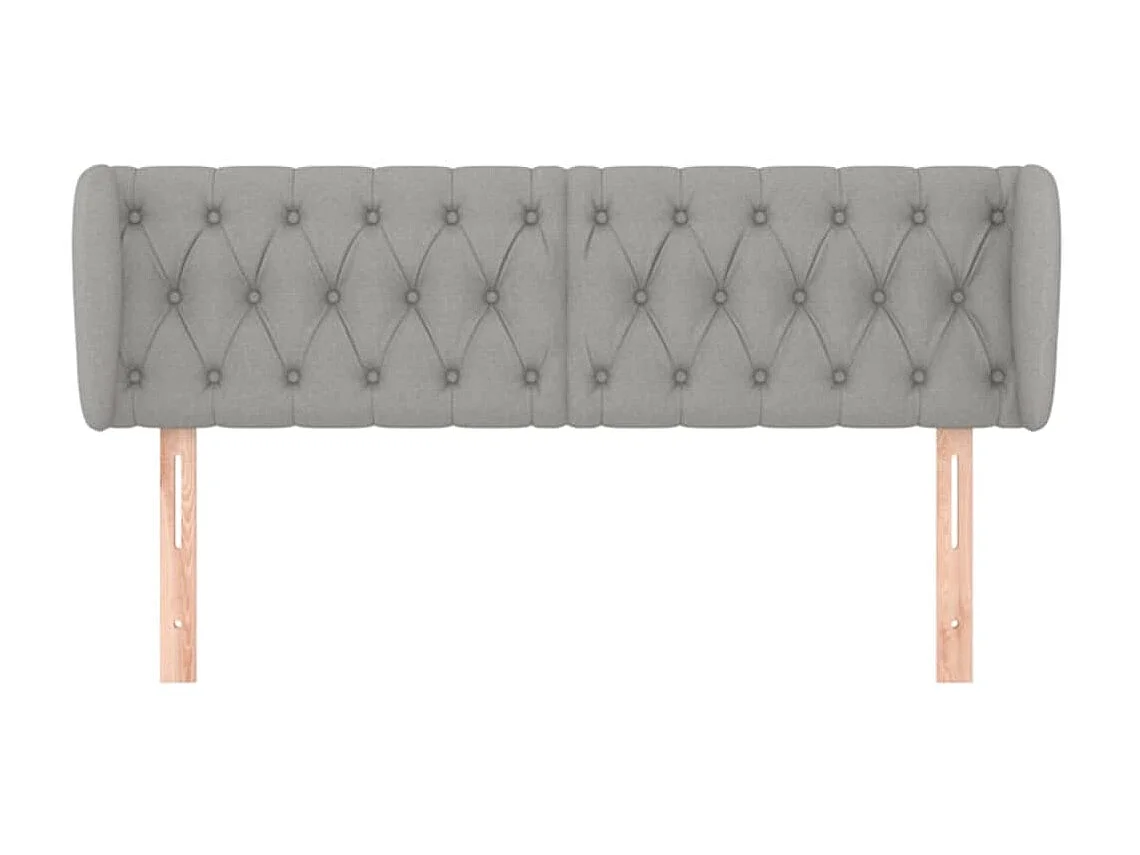 Tête de lit avec oreilles Gris clair 147x23x78/88 cm Tissu POI47826 BonneVie Meuble