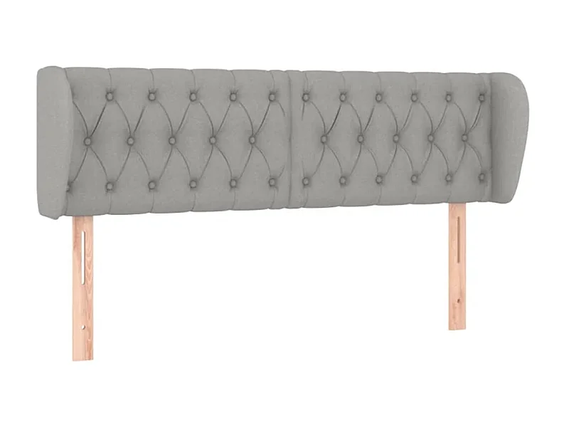 Tête de lit avec oreilles Gris clair 147x23x78/88 cm Tissu POI47826 BonneVie Meuble