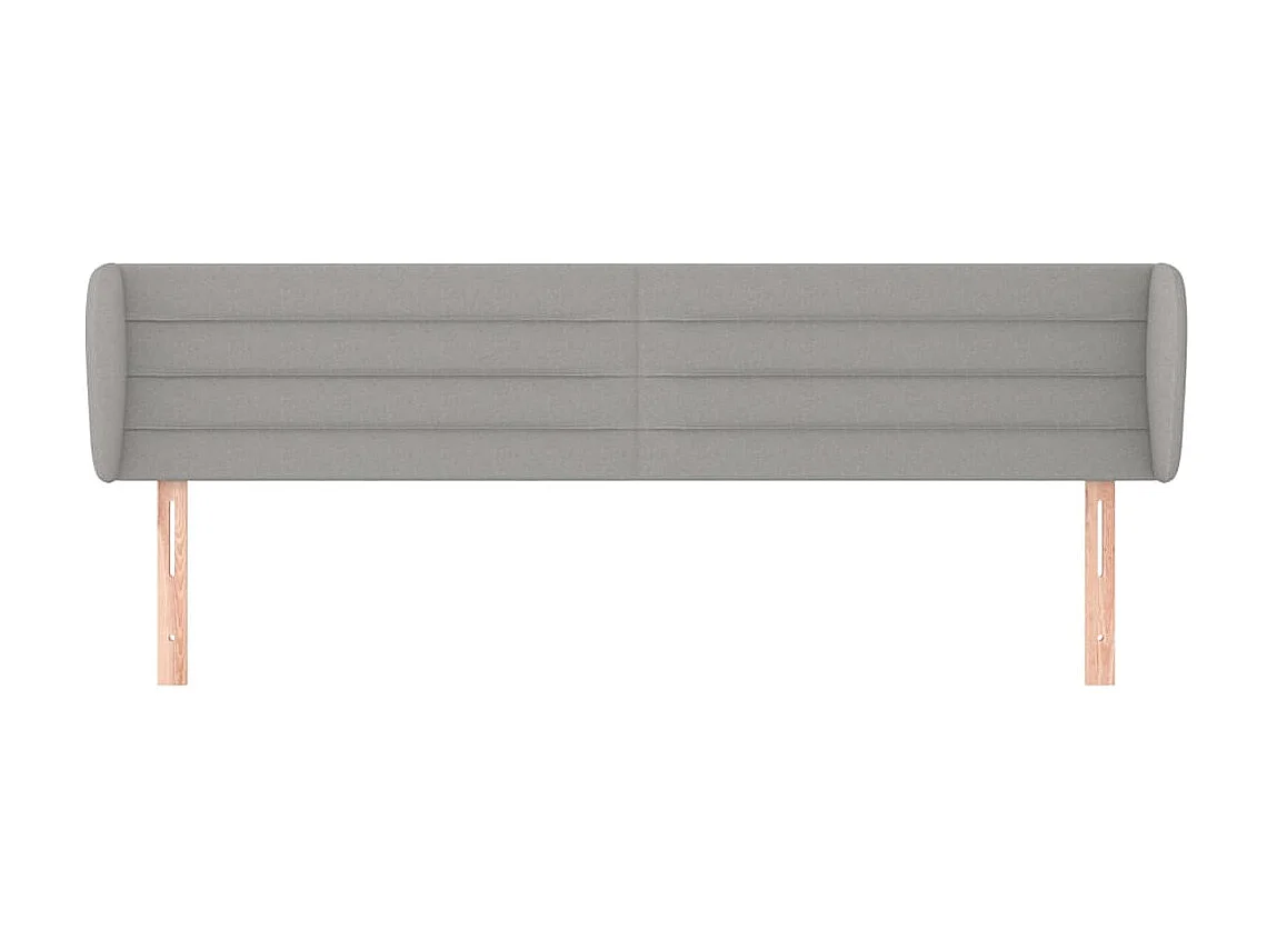 Tête de lit avec oreilles Gris clair 183x23x78/88 cm Tissu POI44320 BonneVie Meuble