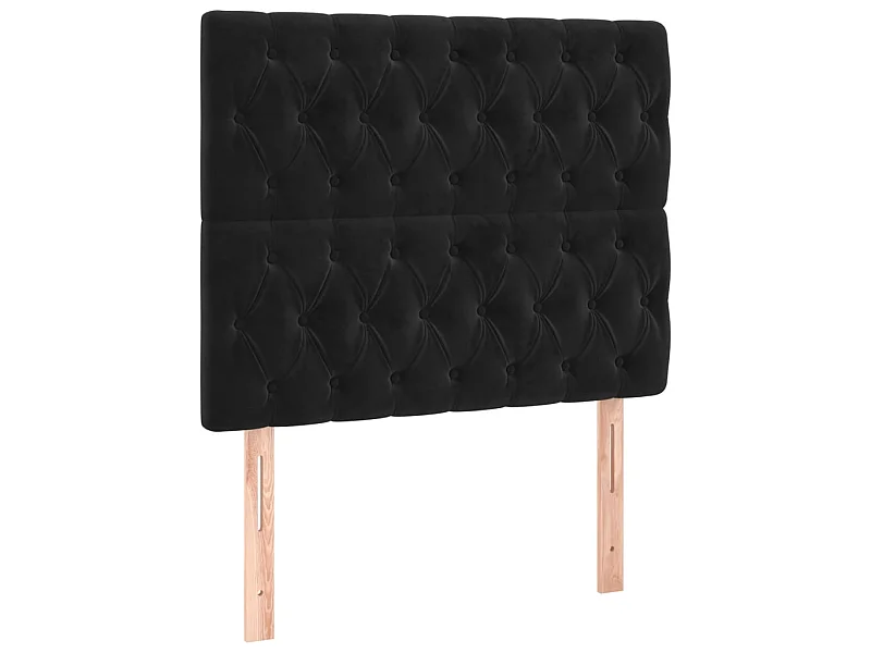 Cabeceros 2 unidades de terciopelo negro 100x7x78/88 cm ES50202