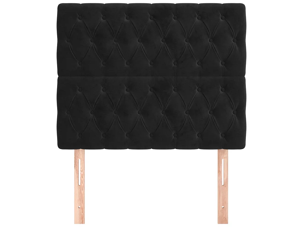 Cabeceros 2 unidades de terciopelo negro 100x7x78/88 cm ES50202