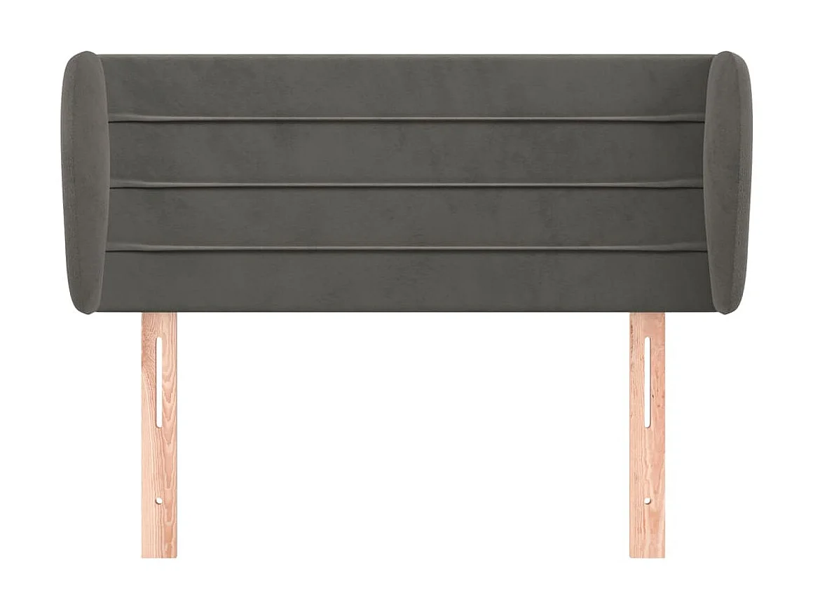 Tête de lit avec oreilles Gris foncé 93x23x78/88 cm Velours POI95220 BonneVie Meuble