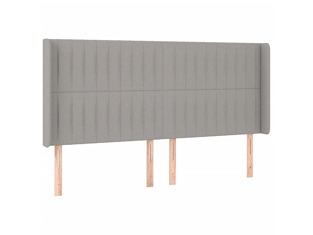 Testiera | Testata del letto a LED Grigio Chiaro 163x16x118/128 cm in Tessuto