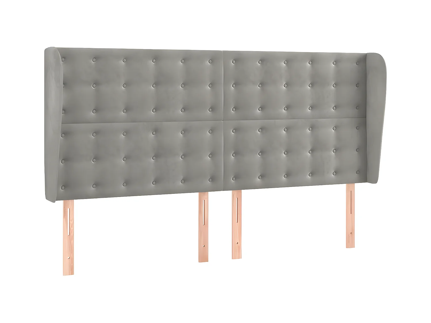 Tête de lit avec oreilles Gris clair 183x23x118,128 cm Velours LKC69049 BonneVie Meuble
