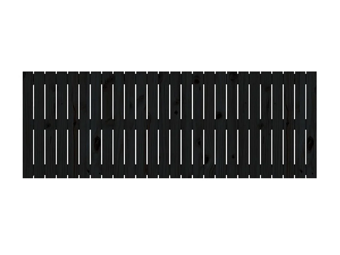 Cabecero de cama de pared madera maciza pino negro 166x3x60 cm ES44202