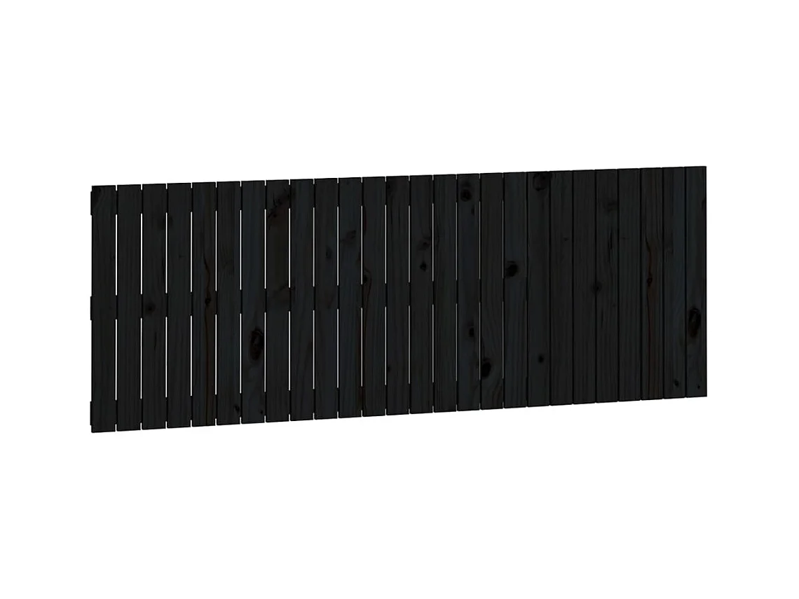 Tête de lit murale Noir 166x3x60 cm Bois massif de pin POI67097 BonneVie Meuble