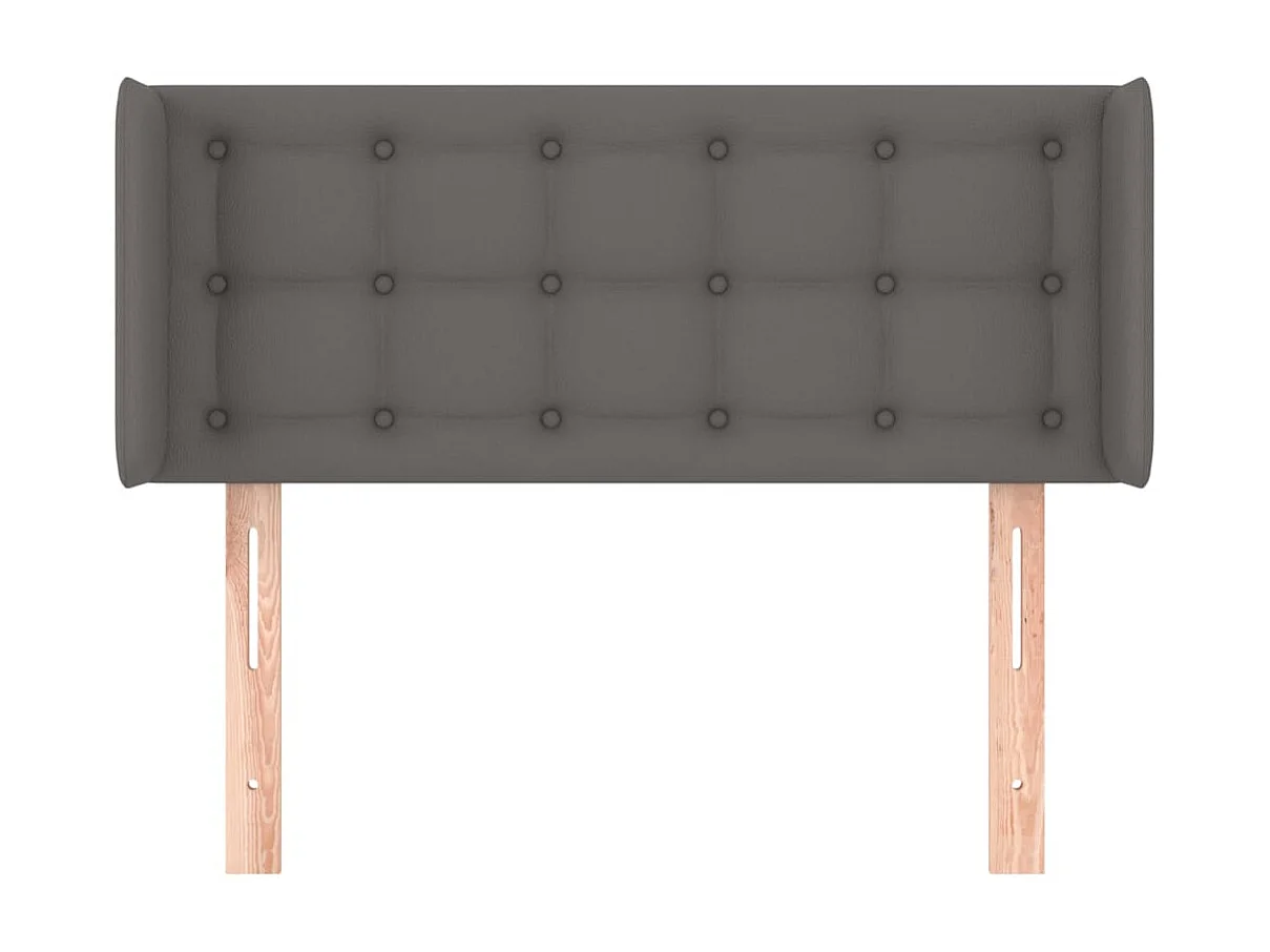 Tête de lit avec oreilles Gris 103x16x78/88 cm Similicuir POI92706 BonneVie Meuble