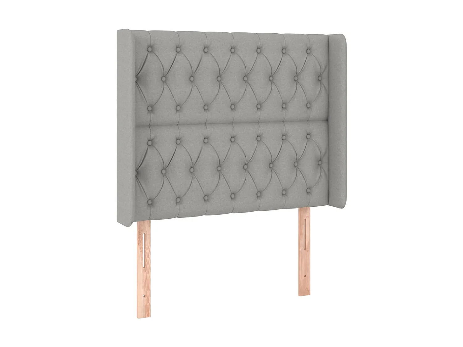 Tête de lit avec oreilles Gris clair 103x16x118/128 cm Tissu POI14104 BonneVie Meuble