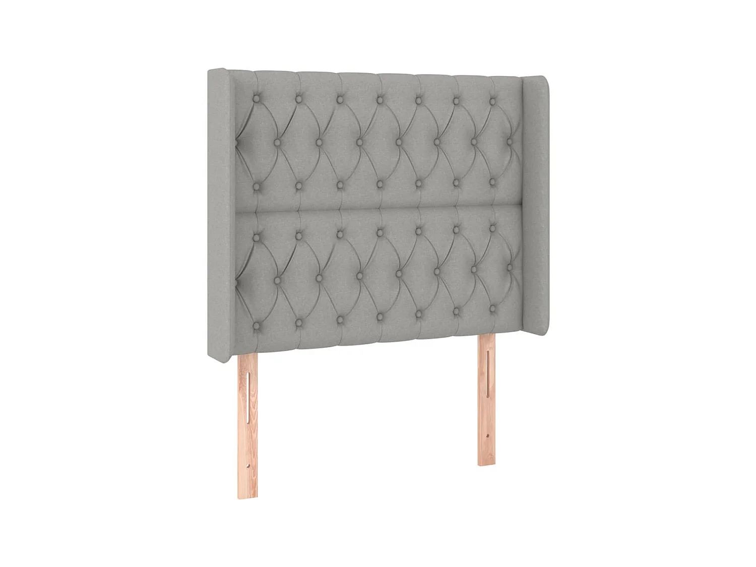 Testiera | Testata del letto ad Orecchio Grigio Chiaro 103x16x118/128 cm in Tessuto
