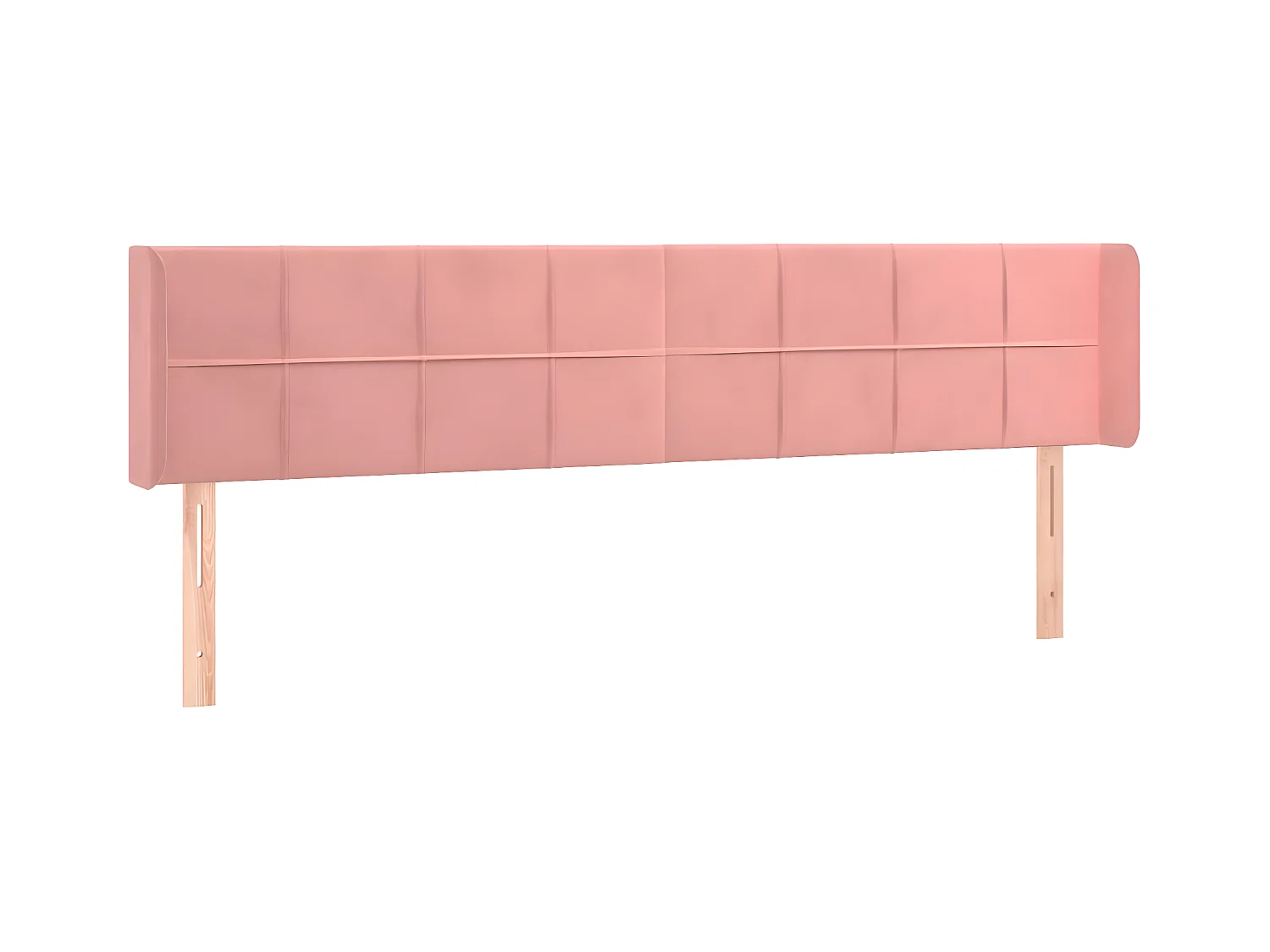 Tête de lit avec oreilles Rose 183x16x78/88 cm Velours POI92469 BonneVie Meuble