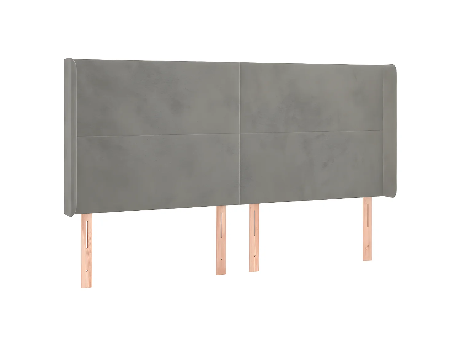 Tête de lit à LED Gris clair 183x16x118/128 cm Velours POI93382 BonneVie Meuble