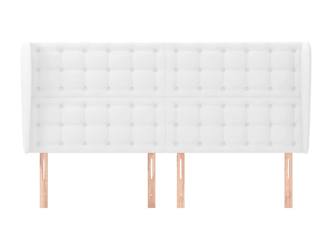 Tête de lit avec oreilles Blanc 183x23x118/128 cm Similicuir POI11827 BonneVie Meuble