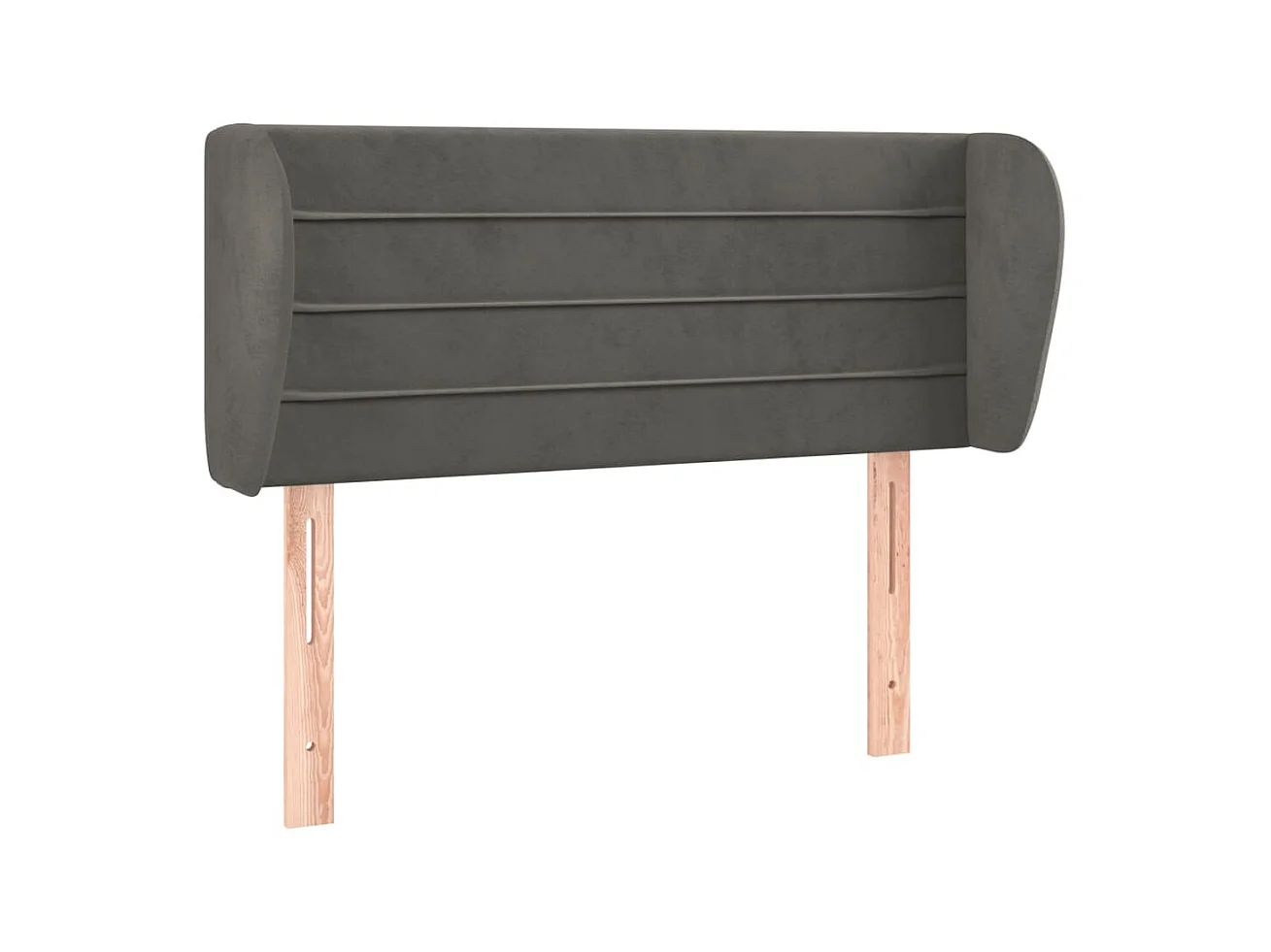 Tête de lit avec oreilles Gris foncé 83x23x78/88 cm Velours POI74052 BonneVie Meuble