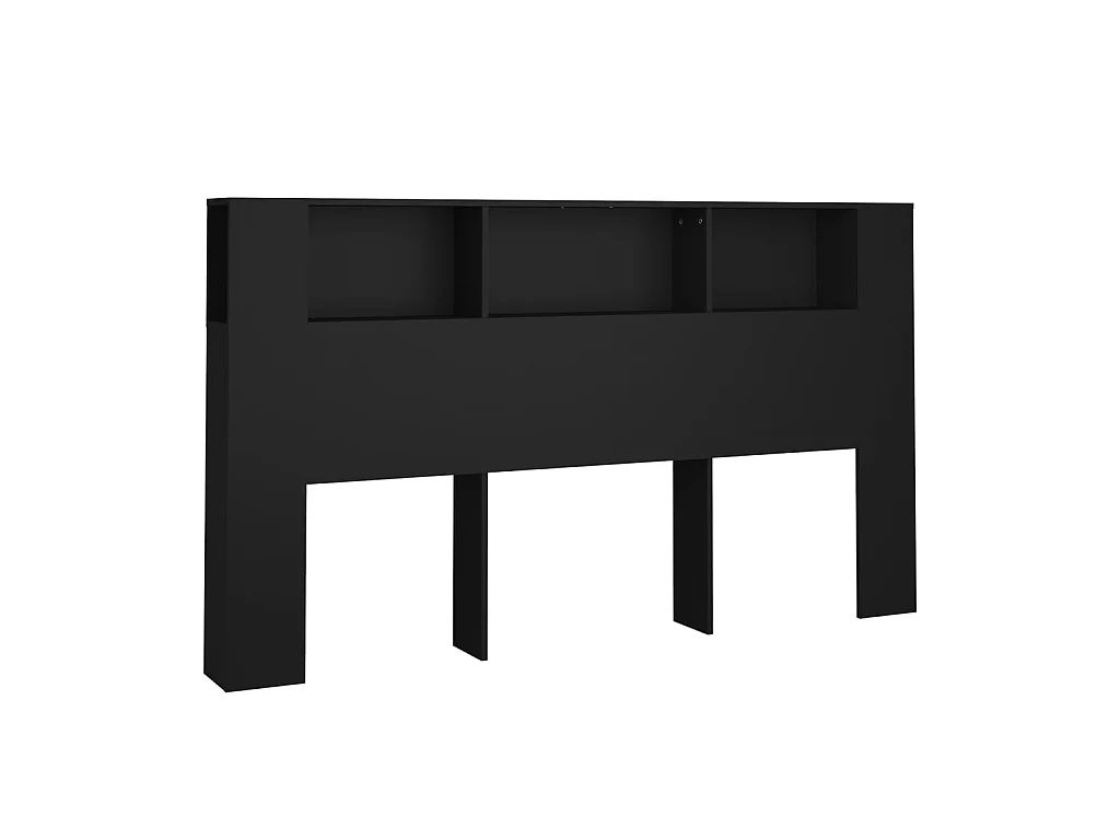 Armoire de tête de lit Noir 180x18,5x104,5 cm POI82814 BonneVie Meuble