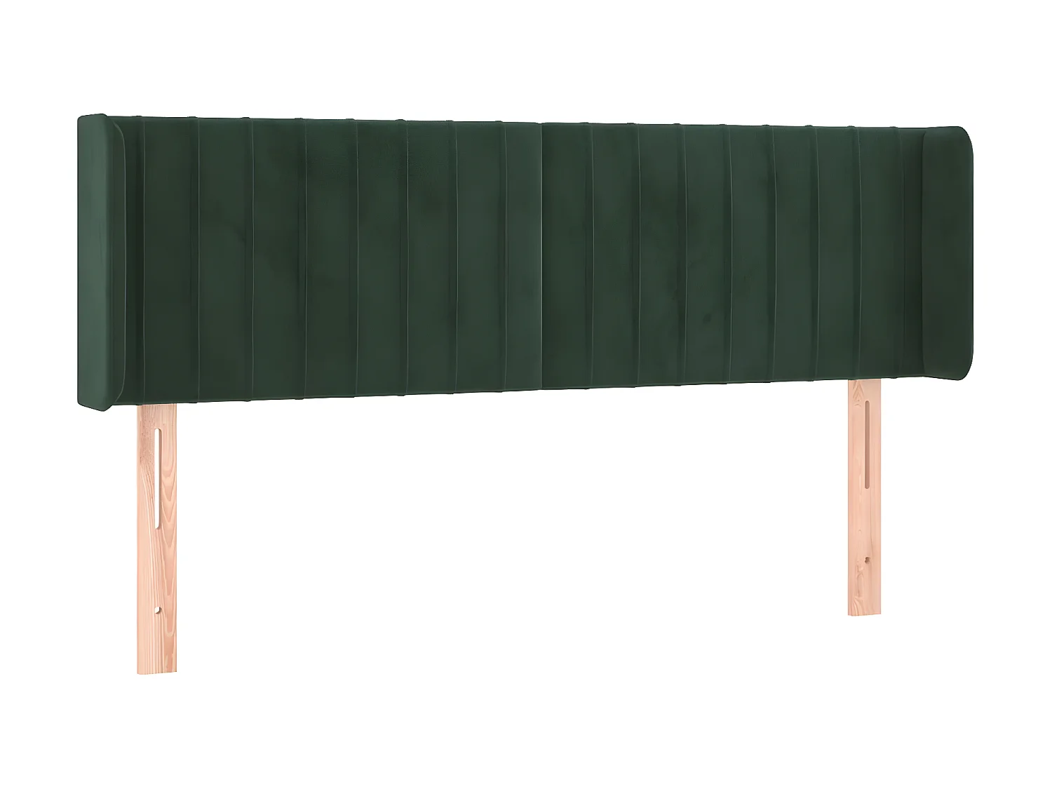 Cabeceira de cama c/ abas tecido 147x16x78/88cm verde-escuro PT511668