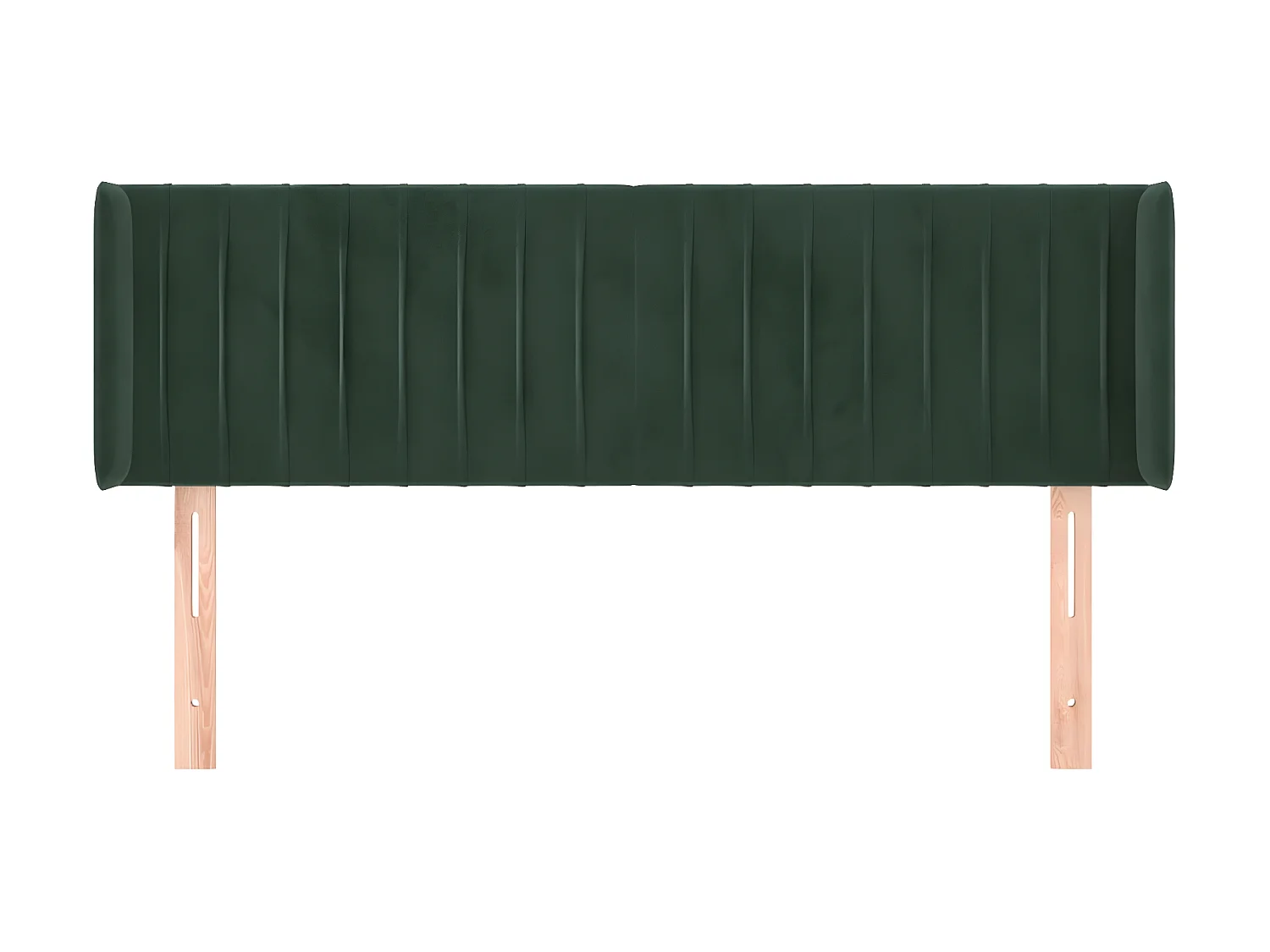 Cabeceira de cama c/ abas tecido 147x16x78/88cm verde-escuro PT511668