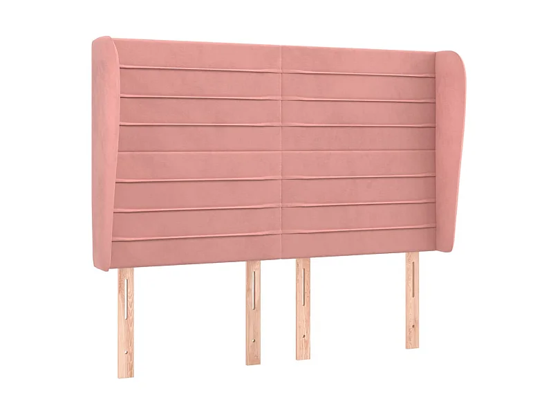 Tête de lit avec oreilles Rose 147x23x118,128 cm Velours LKC56094 BonneVie Meuble