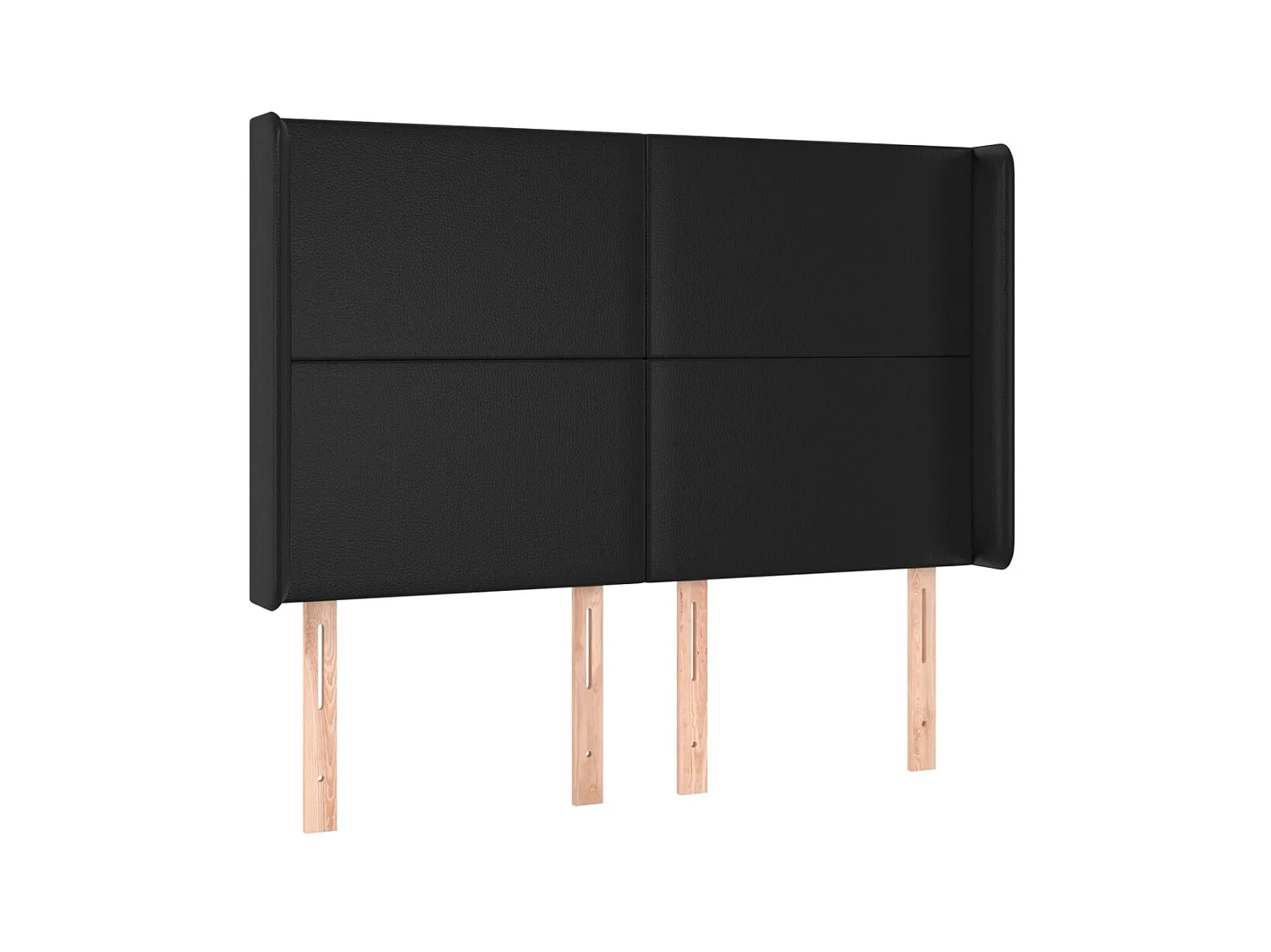 Tête de lit avec oreilles Noir 147x16x118/128 cm Similicuir POI24060 BonneVie Meuble