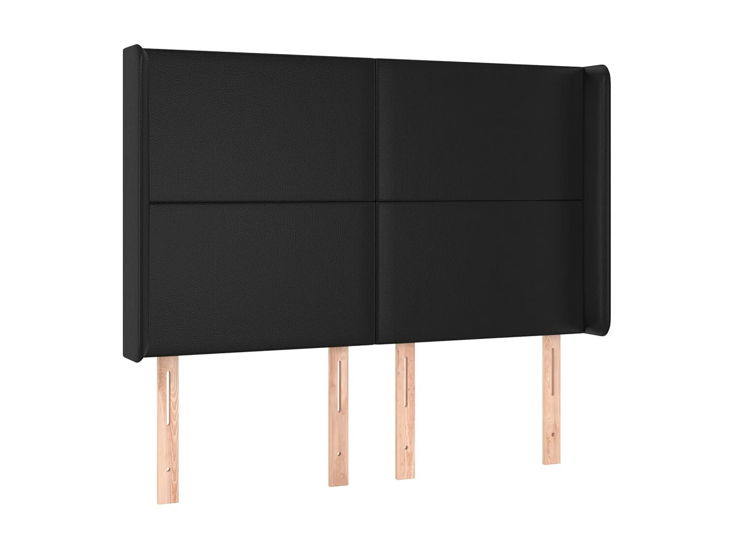 Tête de lit avec oreilles Noir 147x16x118/128 cm Similicuir POI24060 BonneVie Meuble