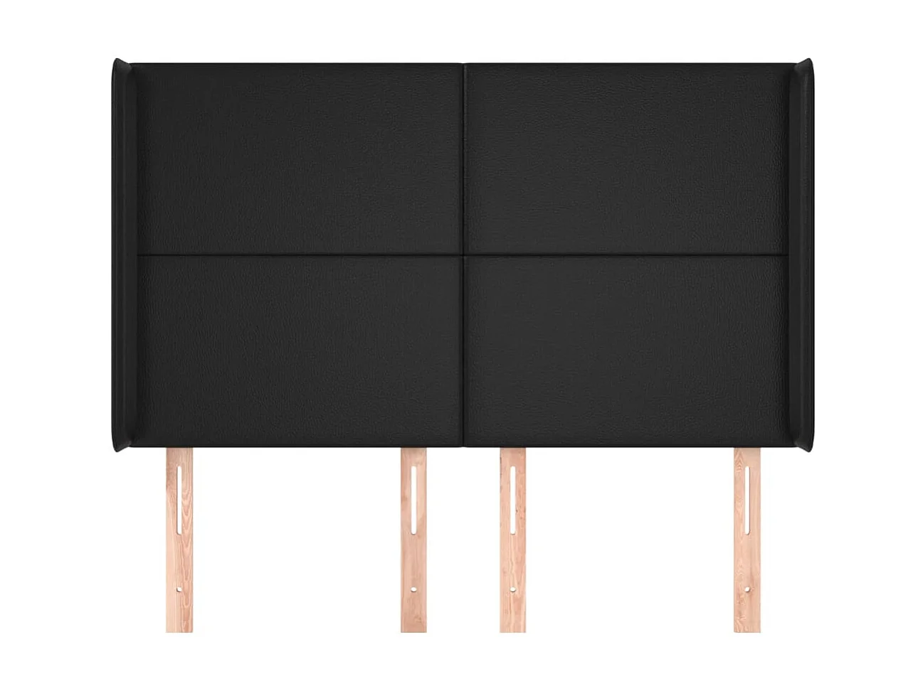 Tête de lit avec oreilles Noir 147x16x118/128 cm Similicuir POI24060 BonneVie Meuble