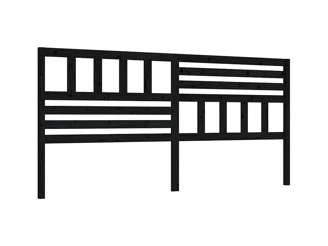 Tête de lit Noir 186x4x100 cm Bois massif de pin POI80270 BonneVie Meuble