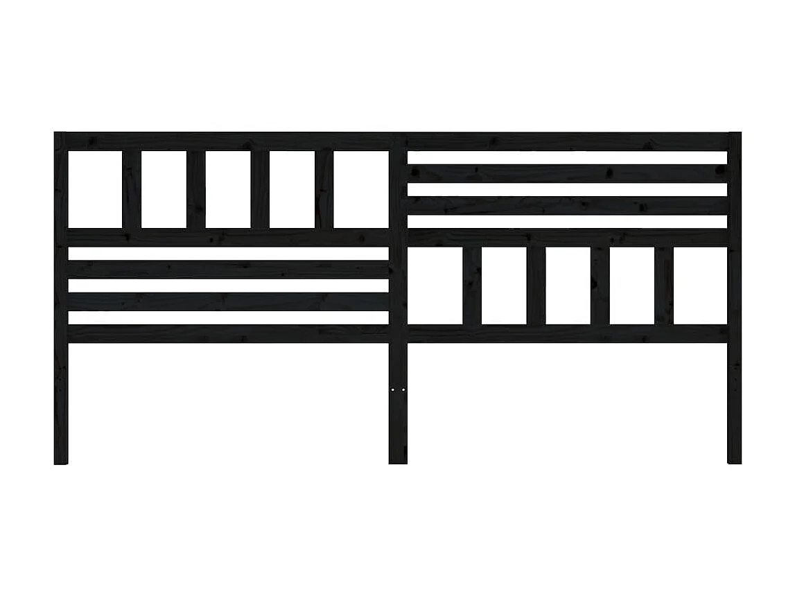 Tête de lit Noir 186x4x100 cm Bois massif de pin POI80270 BonneVie Meuble