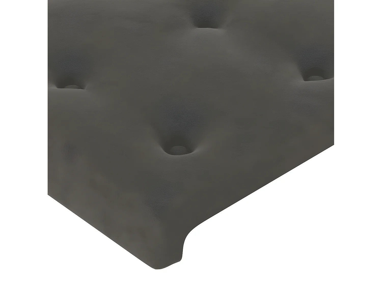 Tête de lit avec oreilles Gris foncé 183x23x78/88 cm Velours POI50195 BonneVie Meuble