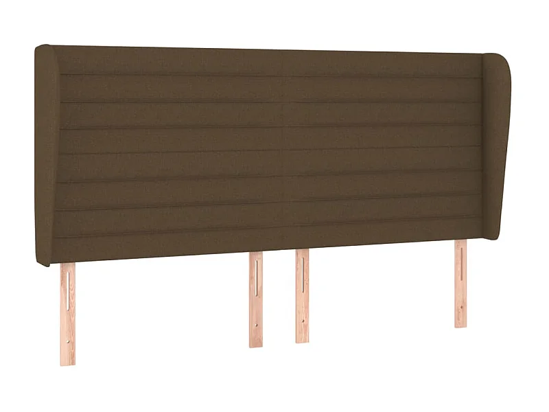 Tête de lit avec oreilles Marron foncé 203x23x118/128 cm Tissu POI10563 BonneVie Meuble