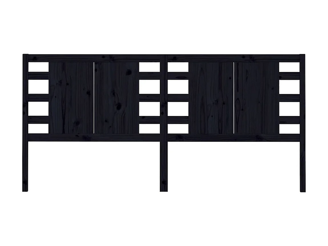 Tête de lit Noir 206x4x100 cm Bois massif de pin POI39456 BonneVie Meuble