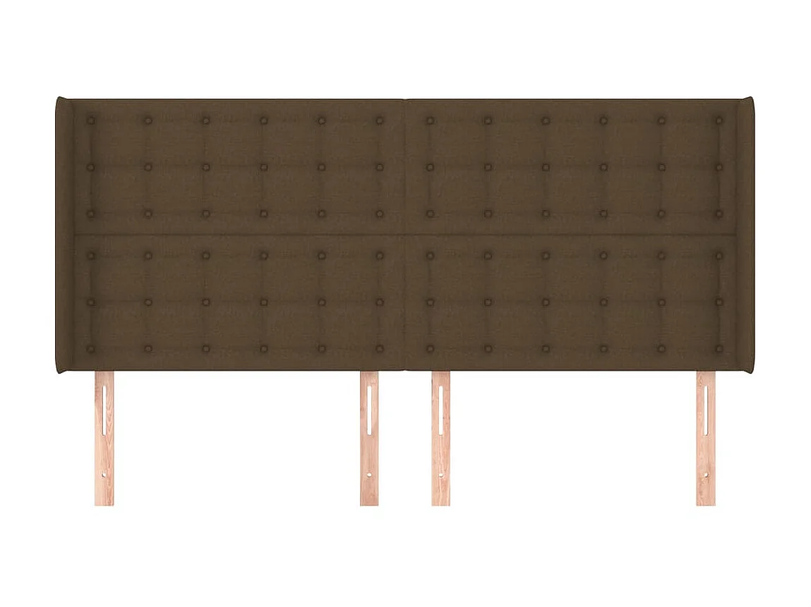 Kopfteil,Bettkopfteil mit Ohren Dunkelbraun 203x16x118/128 cm Stoff -gkd63790