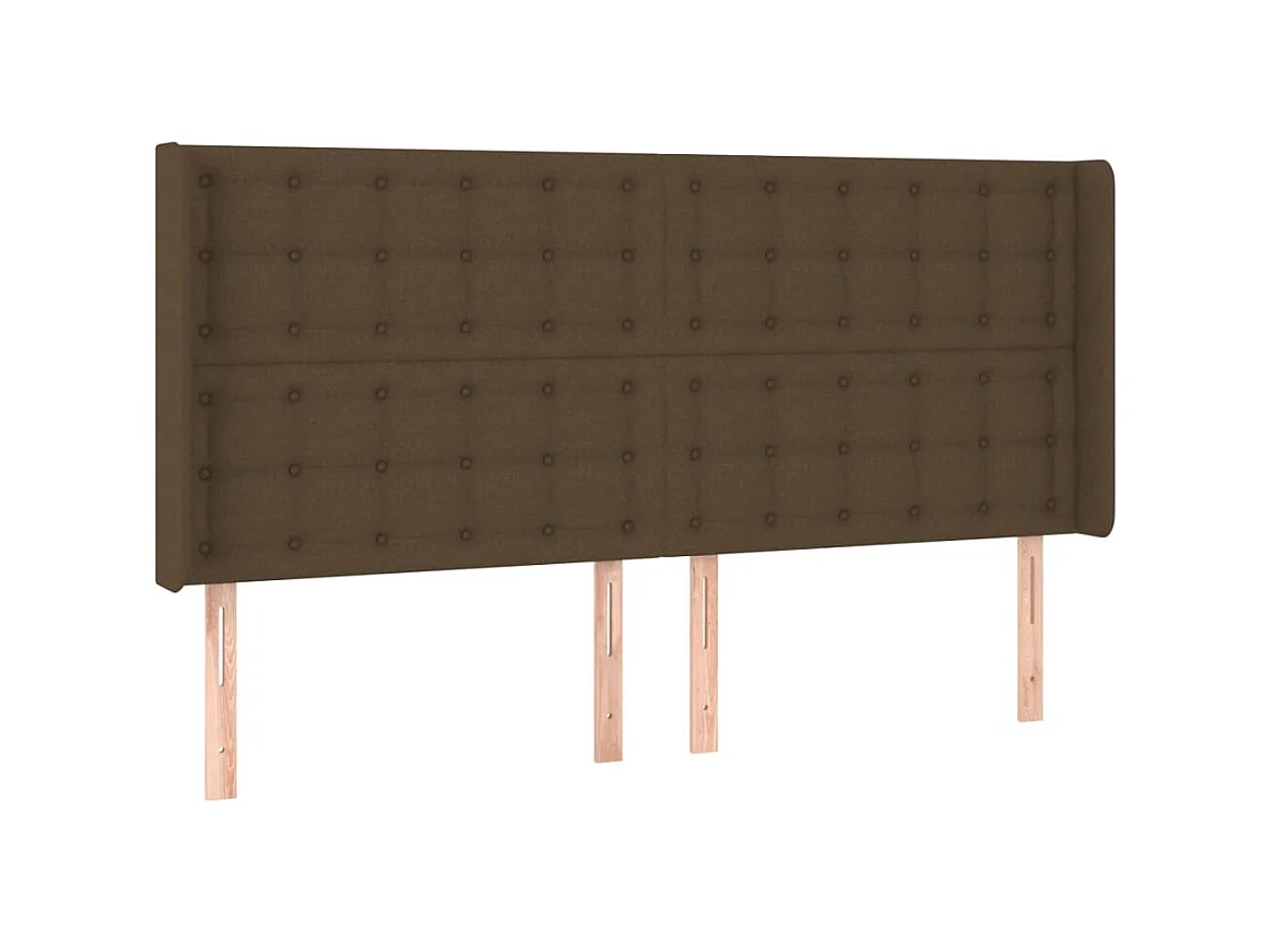 Tête de lit avec oreilles Marron foncé 203x16x118,128 cm Tissu LKC90397 BonneVie Meuble