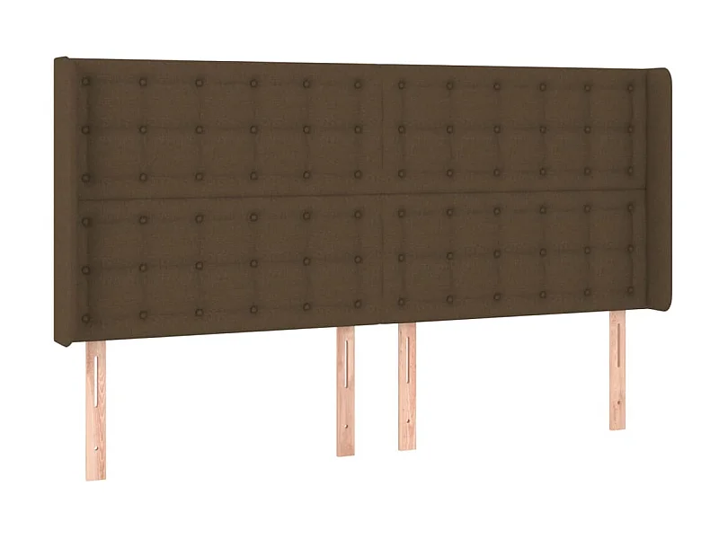 Tête de lit avec oreilles Marron foncé 203x16x118,128 cm Tissu LKC90397 BonneVie Meuble