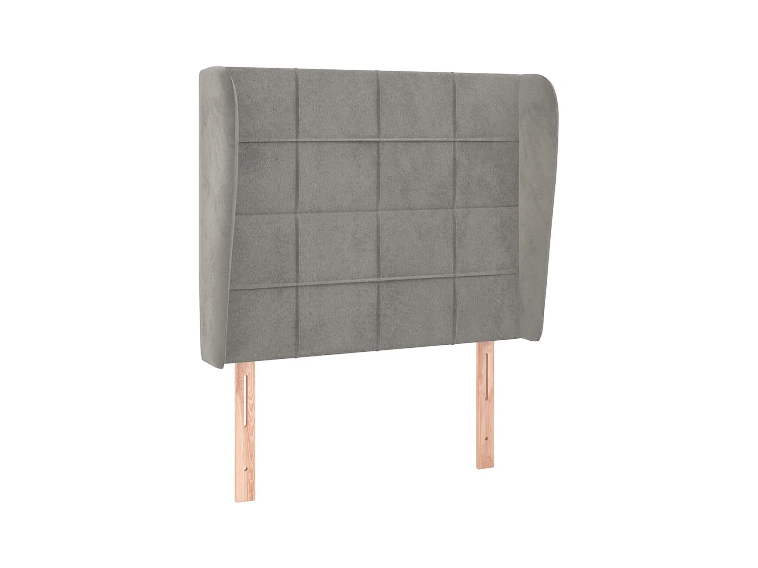 Hoofdbord met randen 83x23x118/128 cm fluweel lichtgrijs NL610757