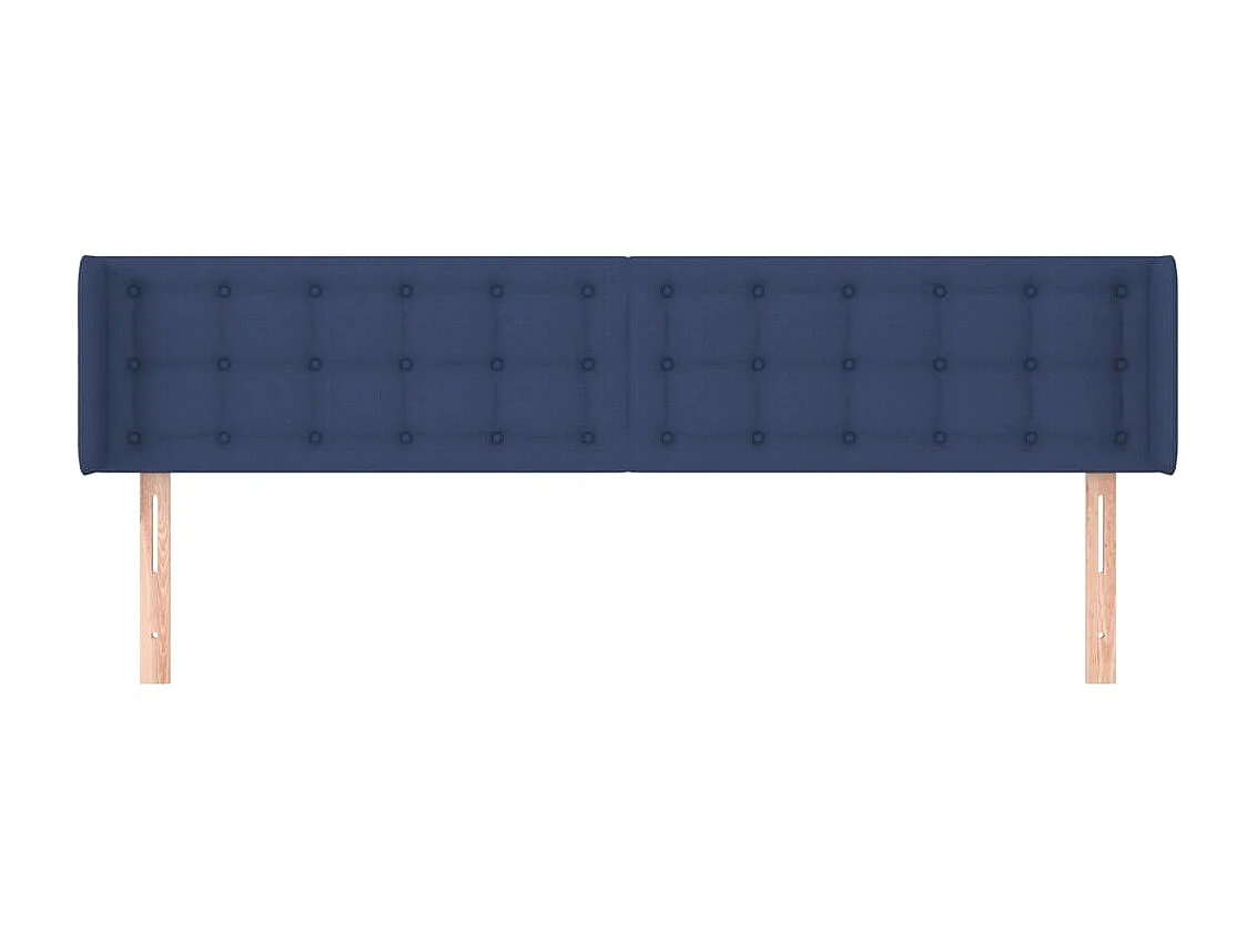 Tête de lit avec oreilles Bleu 203x16x78/88 cm Tissu POI75778 BonneVie Meuble