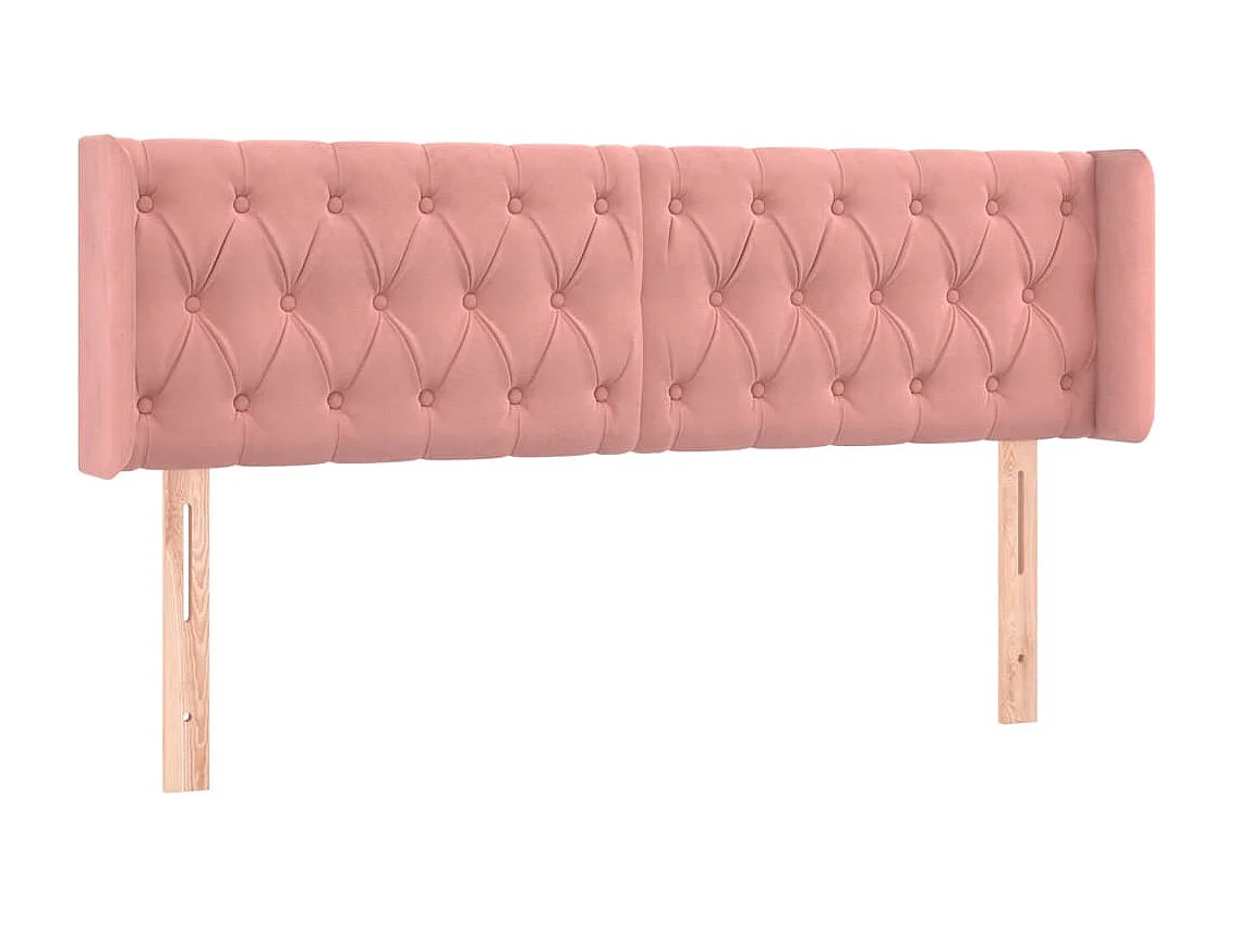 LED Kopfteil,Bettkopfteil Rosa 163x16x78/88 cm Samt -gkd767841