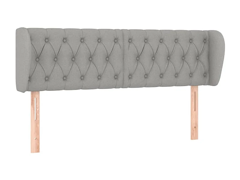 Tête de lit avec oreilles Gris clair 163x23x78/88 cm Tissu POI82196 BonneVie Meuble