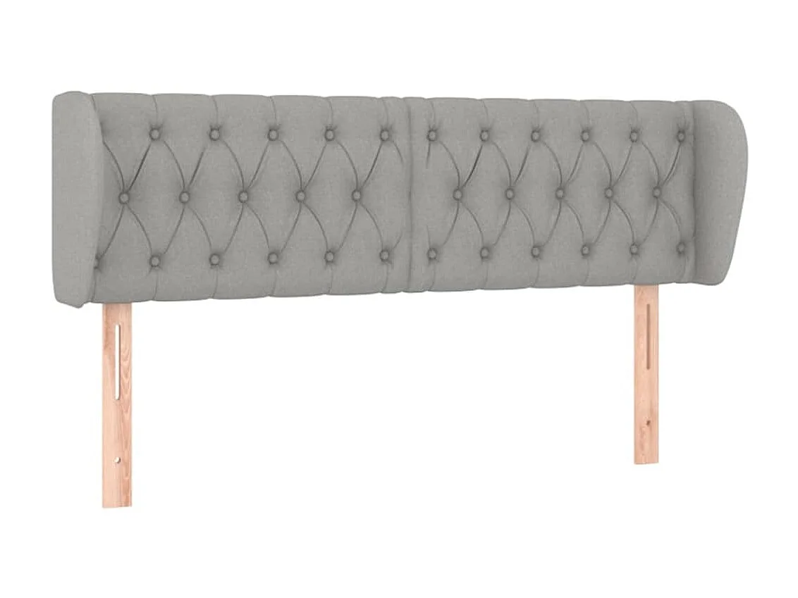 Tête de lit avec oreilles Gris clair 163x23x78/88 cm Tissu POI82196 BonneVie Meuble