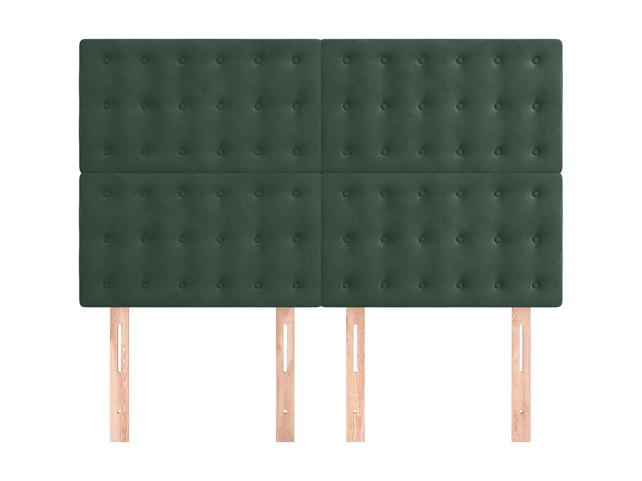 Cabeceira de cama 4 pcs veludo 72x5x78/88 cm verde-escuro PT554375