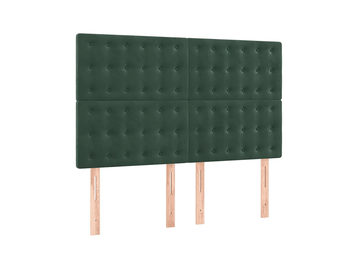4 pcs Têtes de lit Vert foncé 72x5x78/88 cm Velours PLO31043 BonneVie Meuble