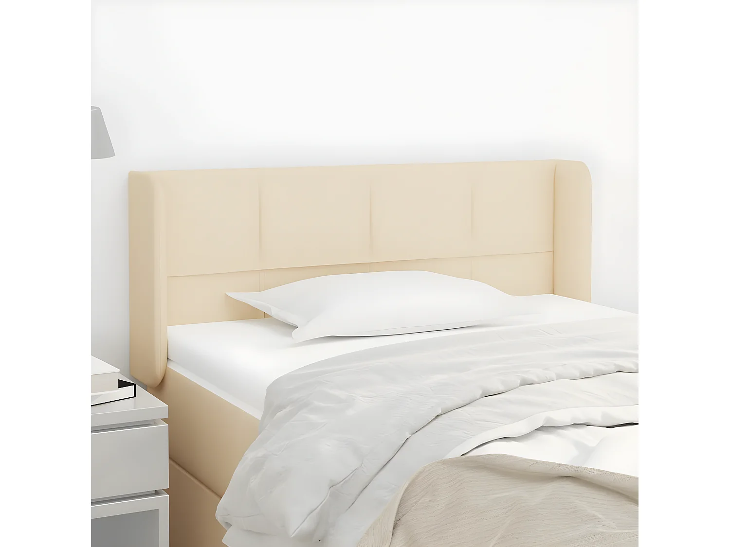 Tête de lit avec oreilles Crème 103x16x78,88 cm Tissu LWE33867 BonneVie Meuble