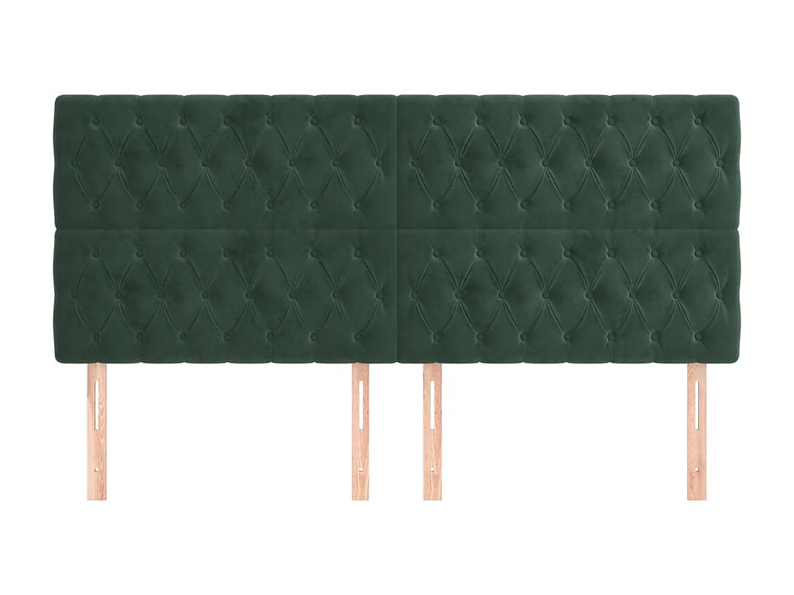 Cabeceira de cama 4 pcs veludo 100x7x78/88 cm verde-escuro PT268188