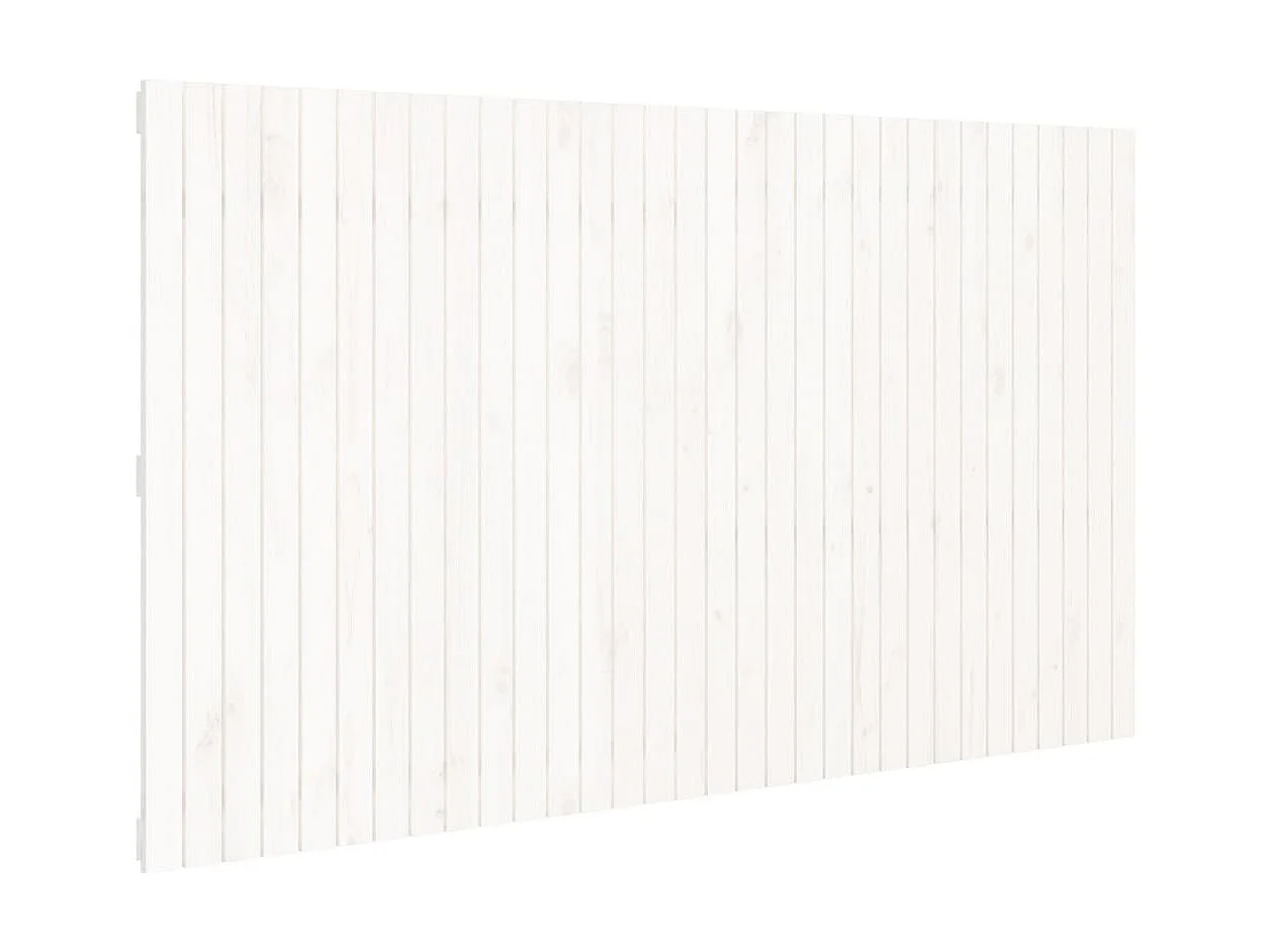 Tête de lit murale Blanc 204x3x110 cm Bois massif de pin POI18437 BonneVie Meuble