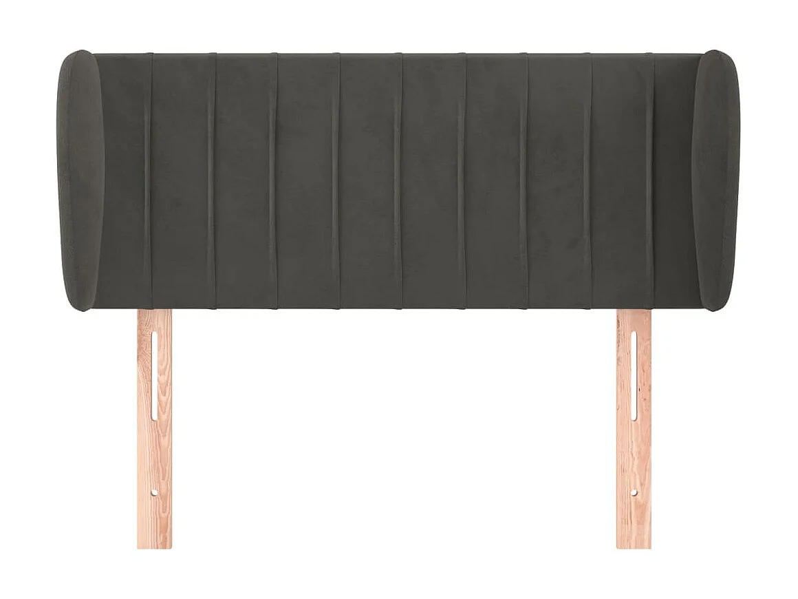 Tête de lit avec oreilles Gris foncé 93x23x78/88 cm Velours POI11964 BonneVie Meuble