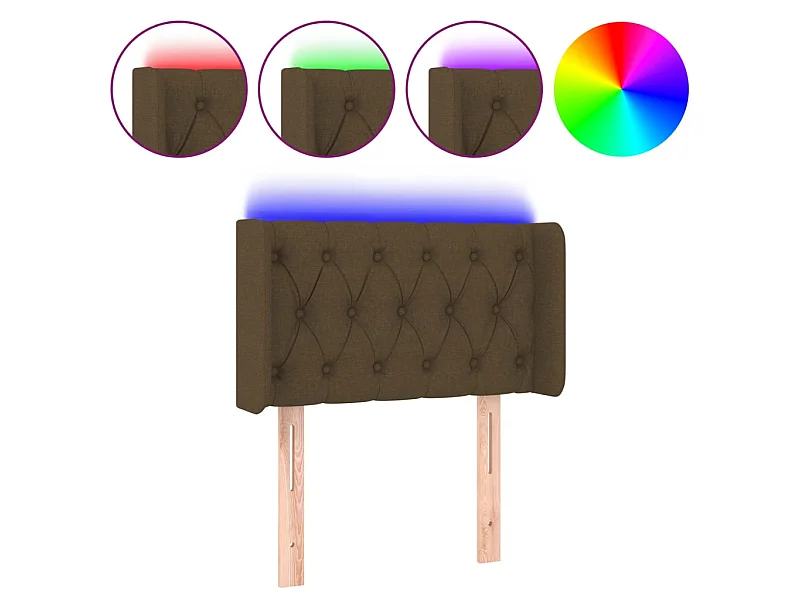 Hoofdbord LED 83x16x78/88 cm stof donkerbruin NL841882