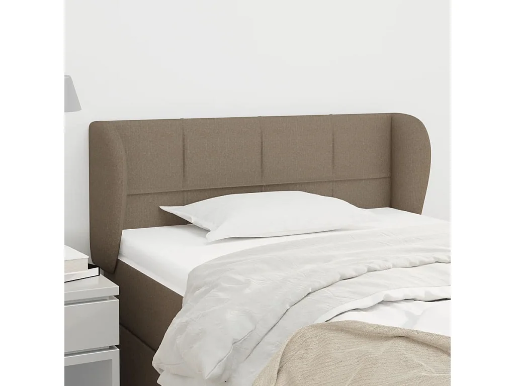 Tête de lit avec oreilles Taupe 93x23x78/88 cm Tissu POI28940 BonneVie Meuble