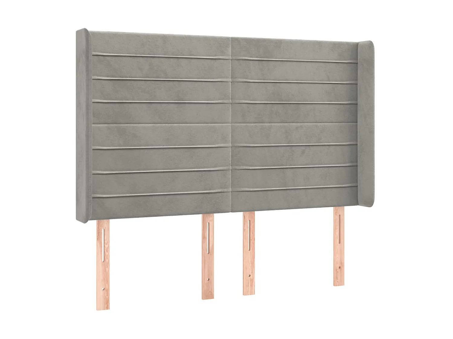 LED Kopfteil,Bettkopfteil Hellgrau 147x16x118/128 cm Samt -gkd218539